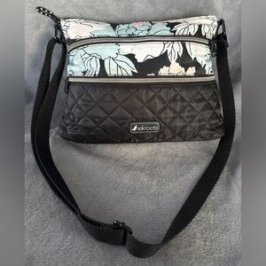 Sakroots Black and Blue Floral Crossbody Bag